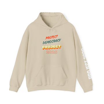 Project 2028 Hoodie | Retro Bubble Letter Design