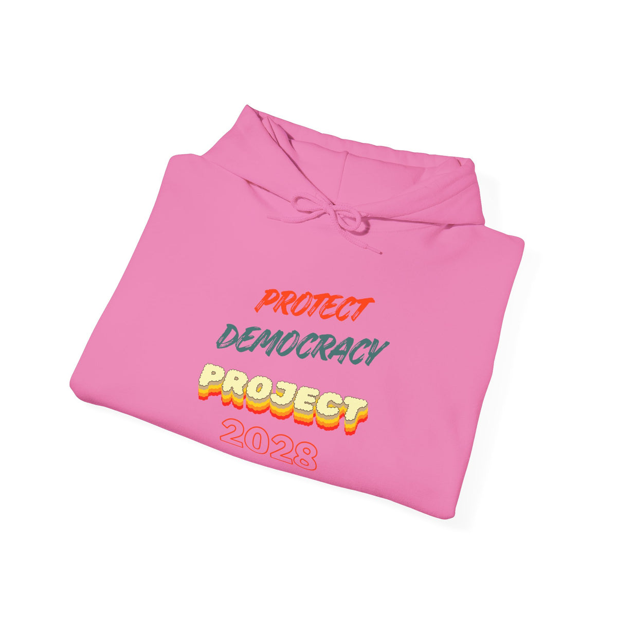 Project 2028 Hoodie | Retro Bubble Letter Design