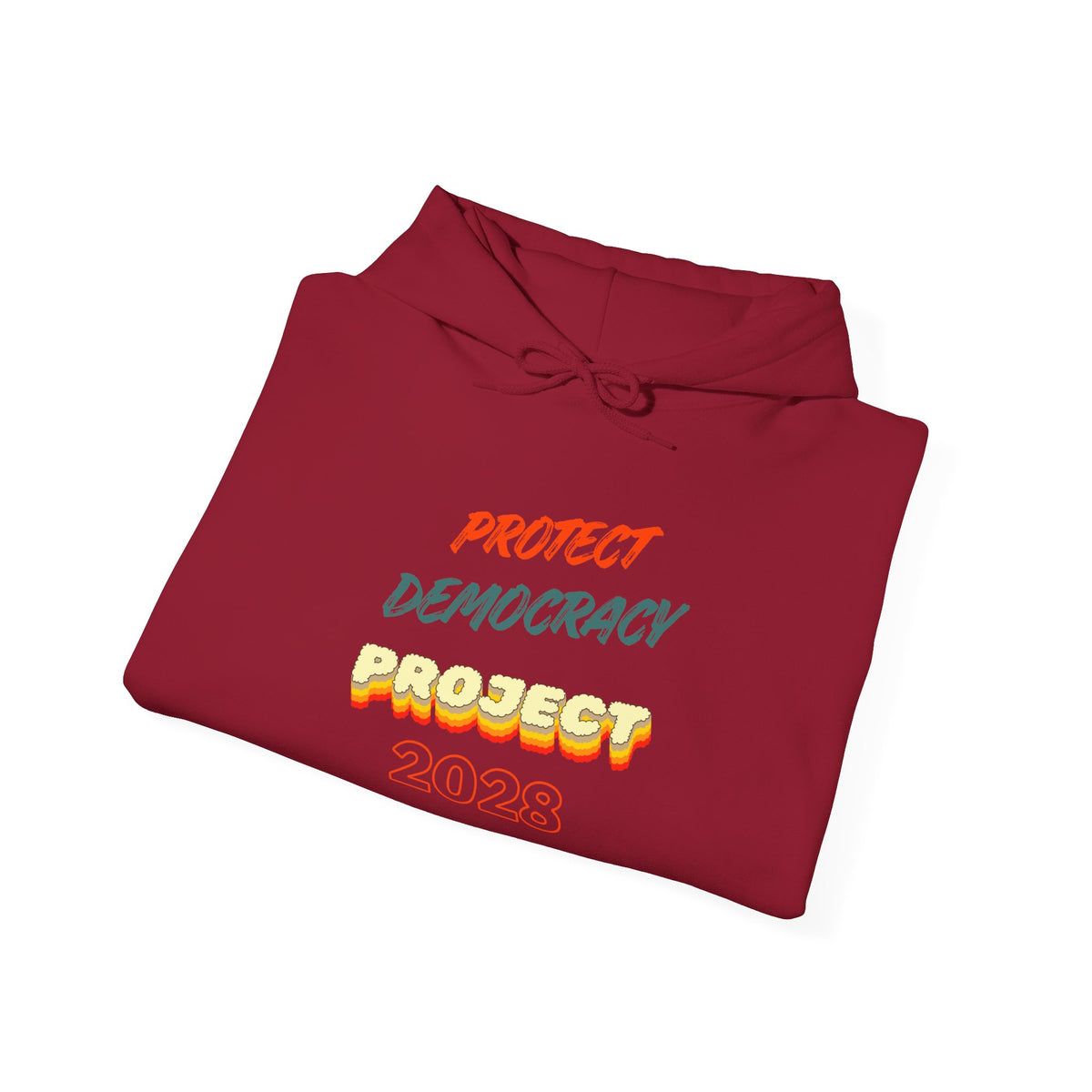 Project 2028 Hoodie | Retro Bubble Letter Design