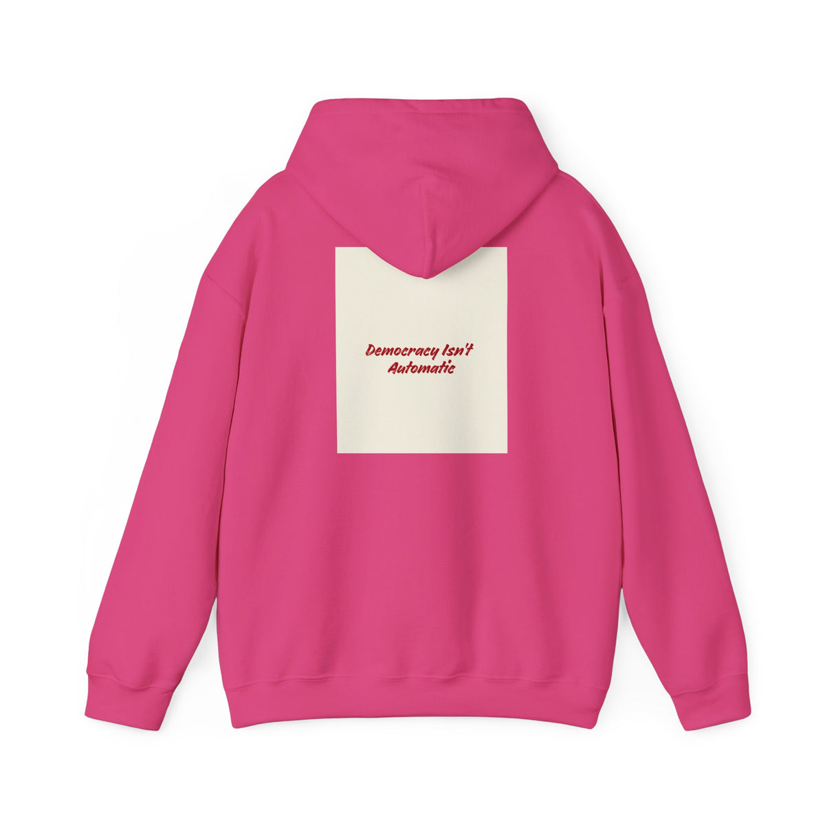 Project 2108 Graphic Hoodie | Democracy Isn't Automatic Back Print