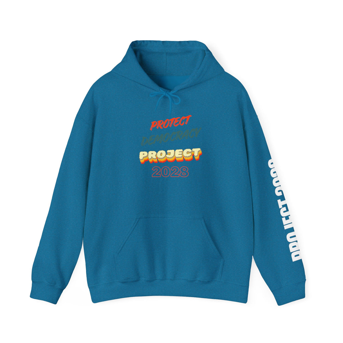 Project 2028 Hoodie | Retro Bubble Letter Design