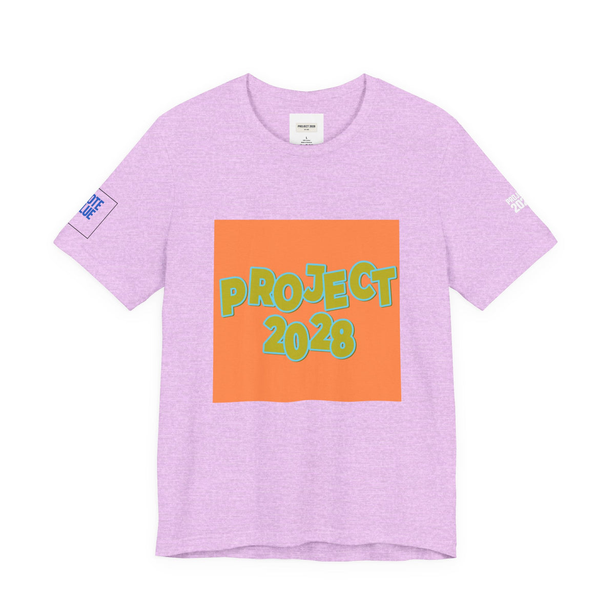 Project 2028 Graphic Tee — Retro Orange Square Design - Make a Statement Without Saying a Word!
