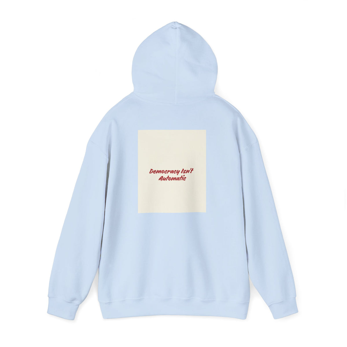 Project 218 Hoodie | Retro Block Logo, Beige Panel Front, Script Back