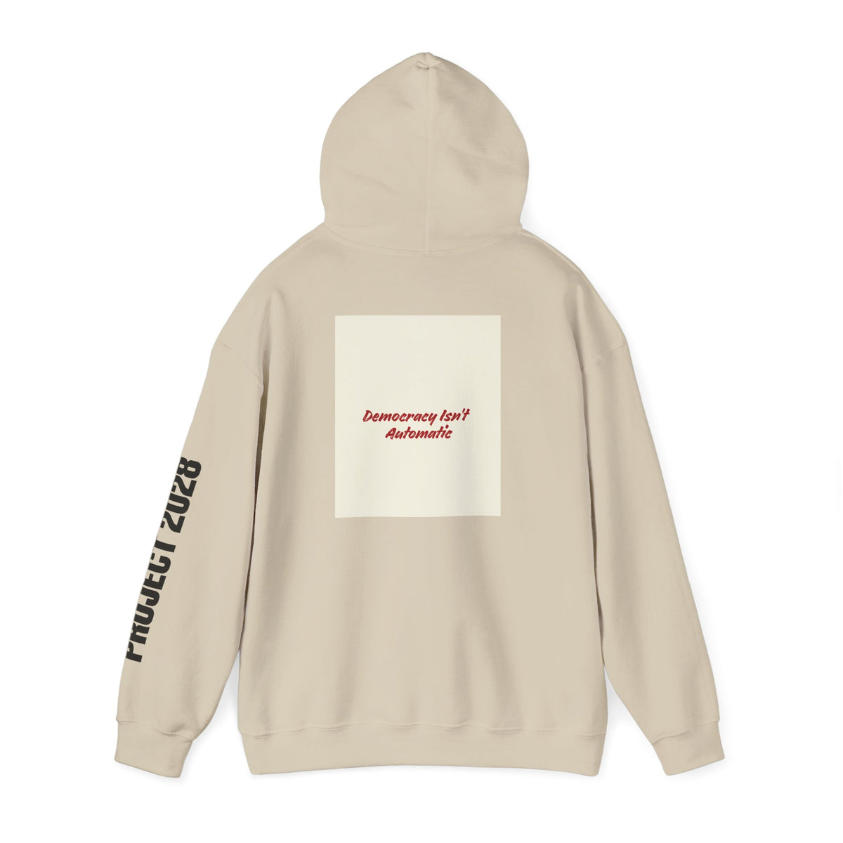 Project 2108 Graphic Hoodie | Democracy Isn't Automatic Back Print