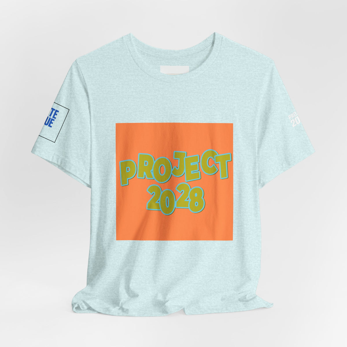 Project 2028 Graphic Tee — Retro Orange Square Design - Make a Statement Without Saying a Word!