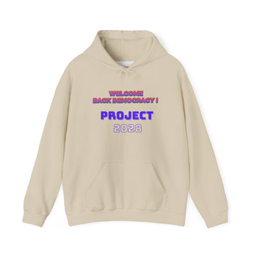 Project 2028 hoodie | Retro purple text design