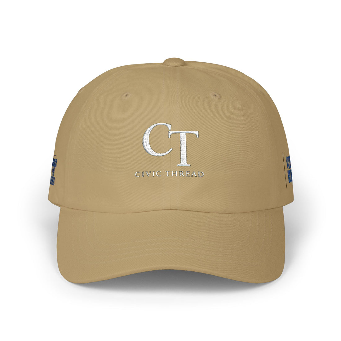 Dad Cap — Minimalist White 'CT' Logo Baseball Hat with 'Project' Back Embroidery - Make a Statement Without Saying a Word!