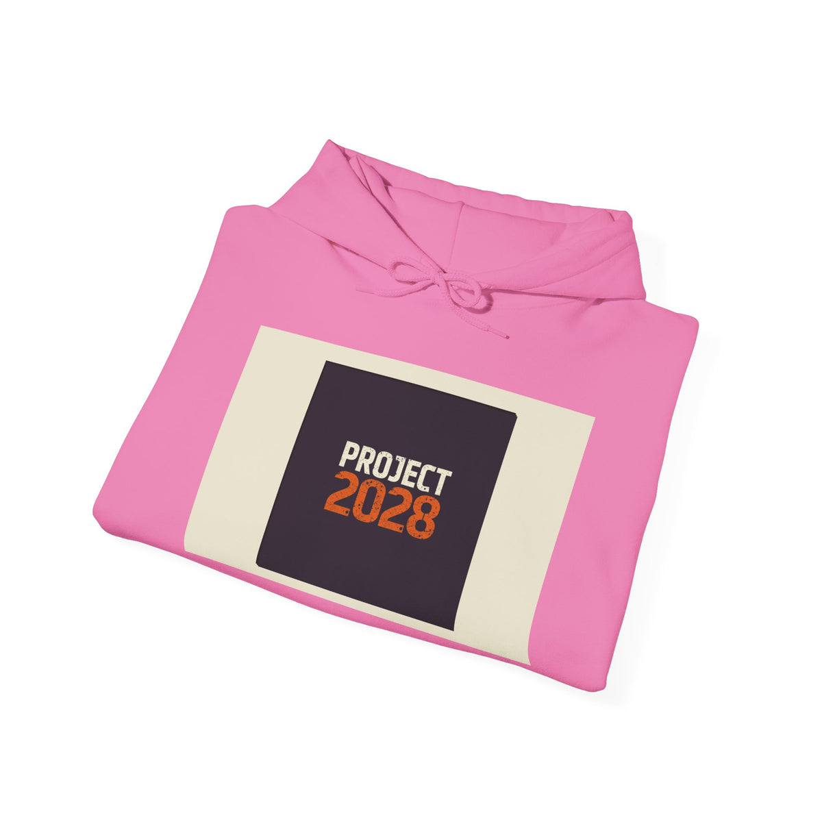 Project 218 Hoodie | Retro Block Logo, Beige Panel Front, Script Back