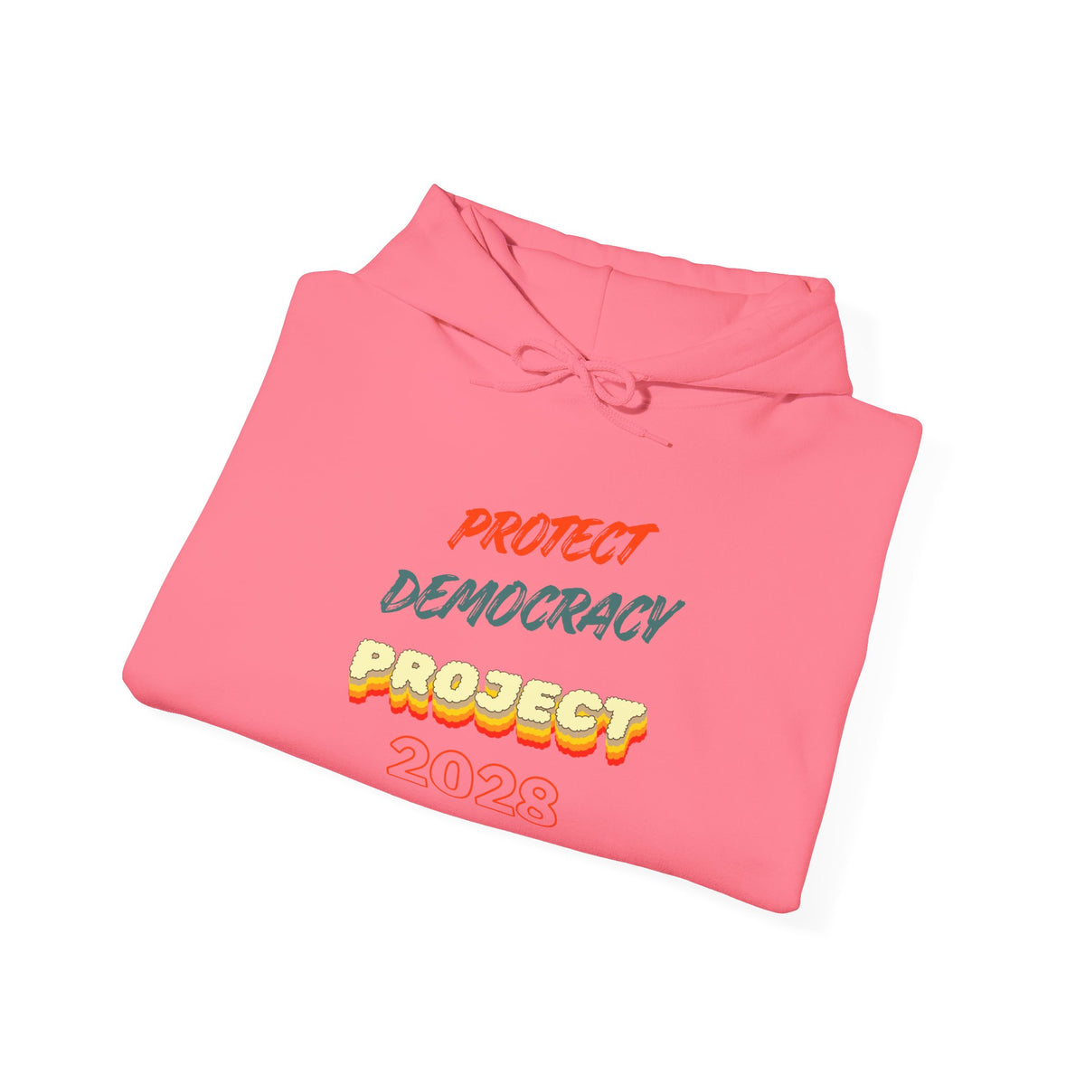 Project 2028 Hoodie | Retro Bubble Letter Design