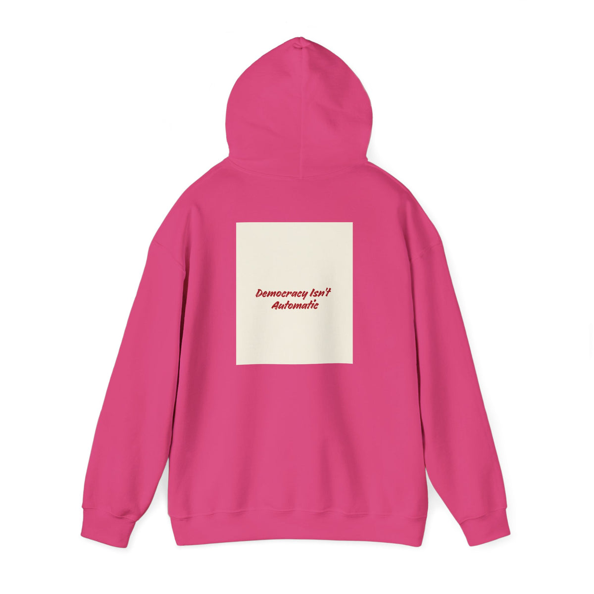 Project 218 Hoodie | Retro Block Logo, Beige Panel Front, Script Back