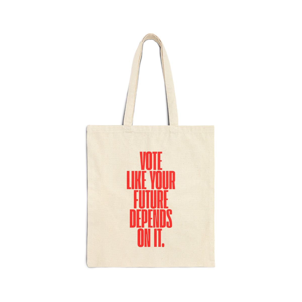 Project 2028 Tote Bag — "Vote Like Your Future Depends On It" Cotton Canvas Grocery/Everyday Tote