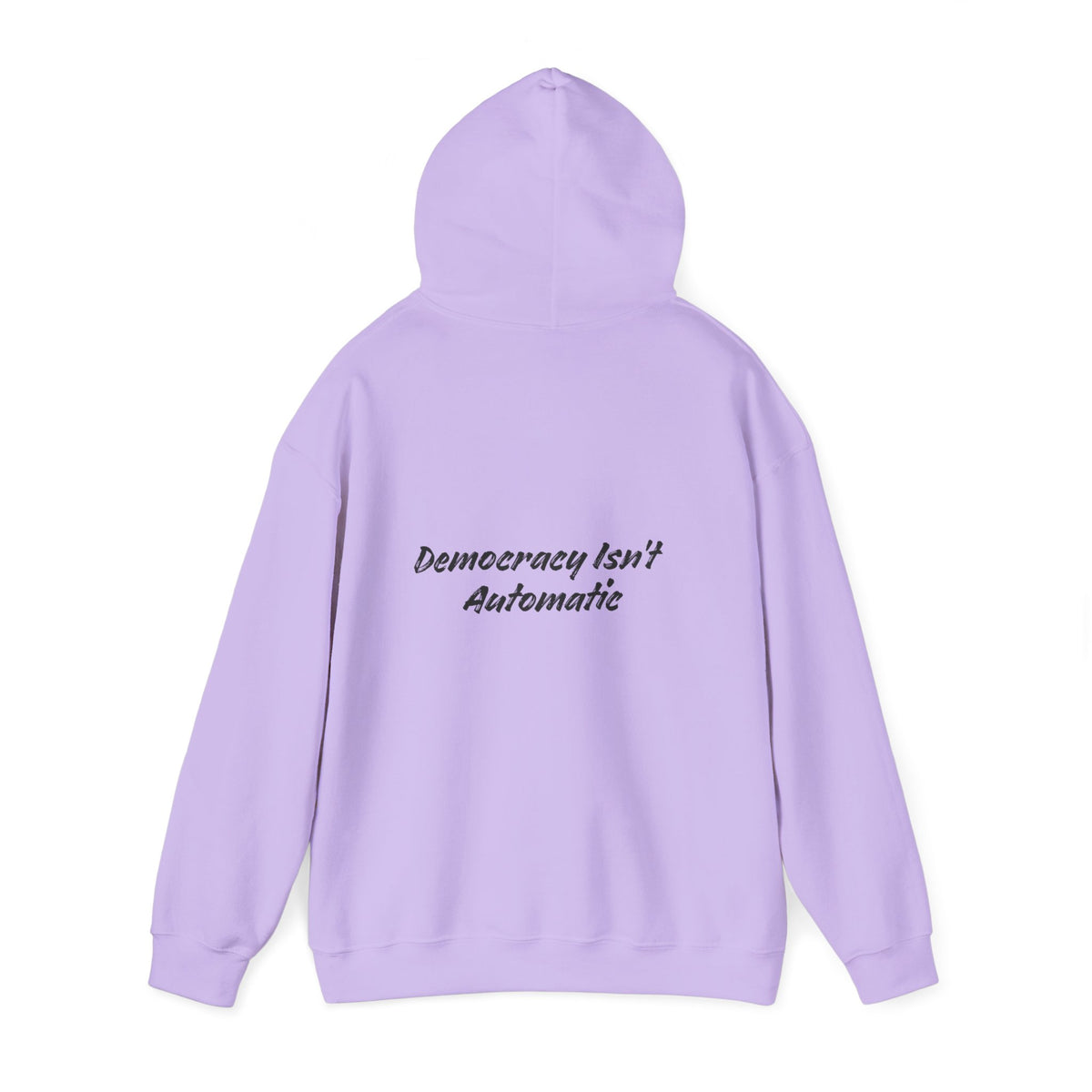 Product 2028 Graphic Hoodie | Democracy Isn't Automatic back print