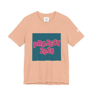 Project 2028 Graphic Tee — 'Democracy Isn't Automatic' Back Print - Make a Statement Without Saying a Word!