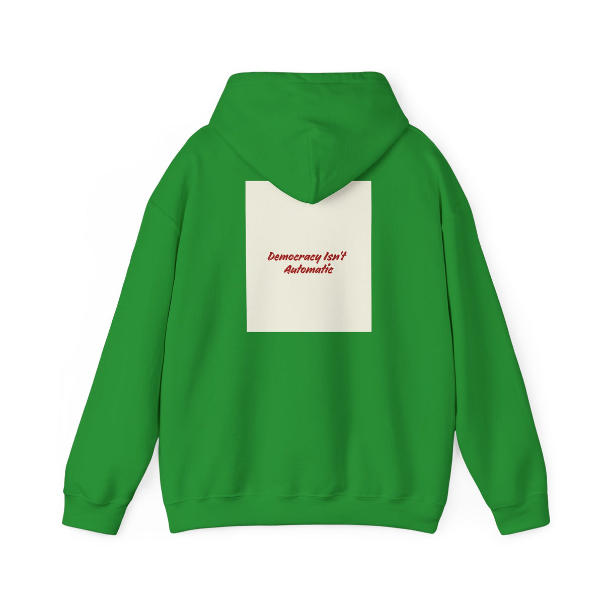 Project 218 Hoodie | Retro Block Logo, Beige Panel Front, Script Back