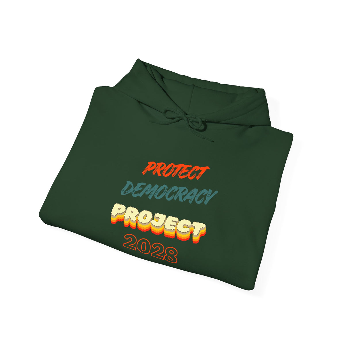 Project 2028 Hoodie | Retro Bubble Letter Design