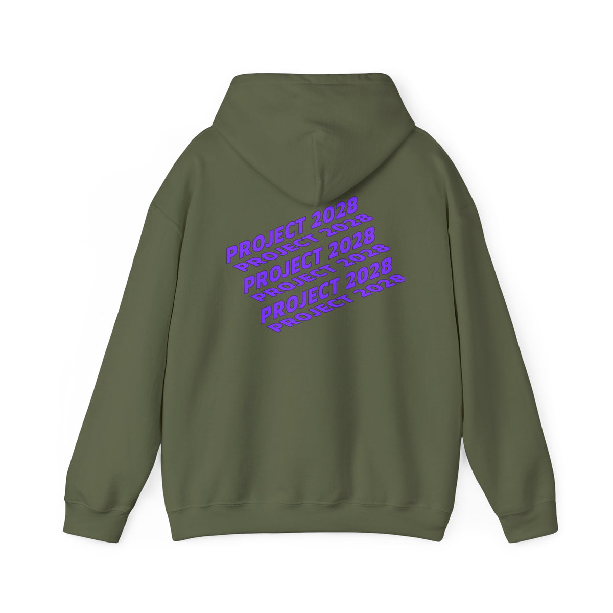 Project 2028 hoodie | Fight Back II text graphic, retro purple pink print