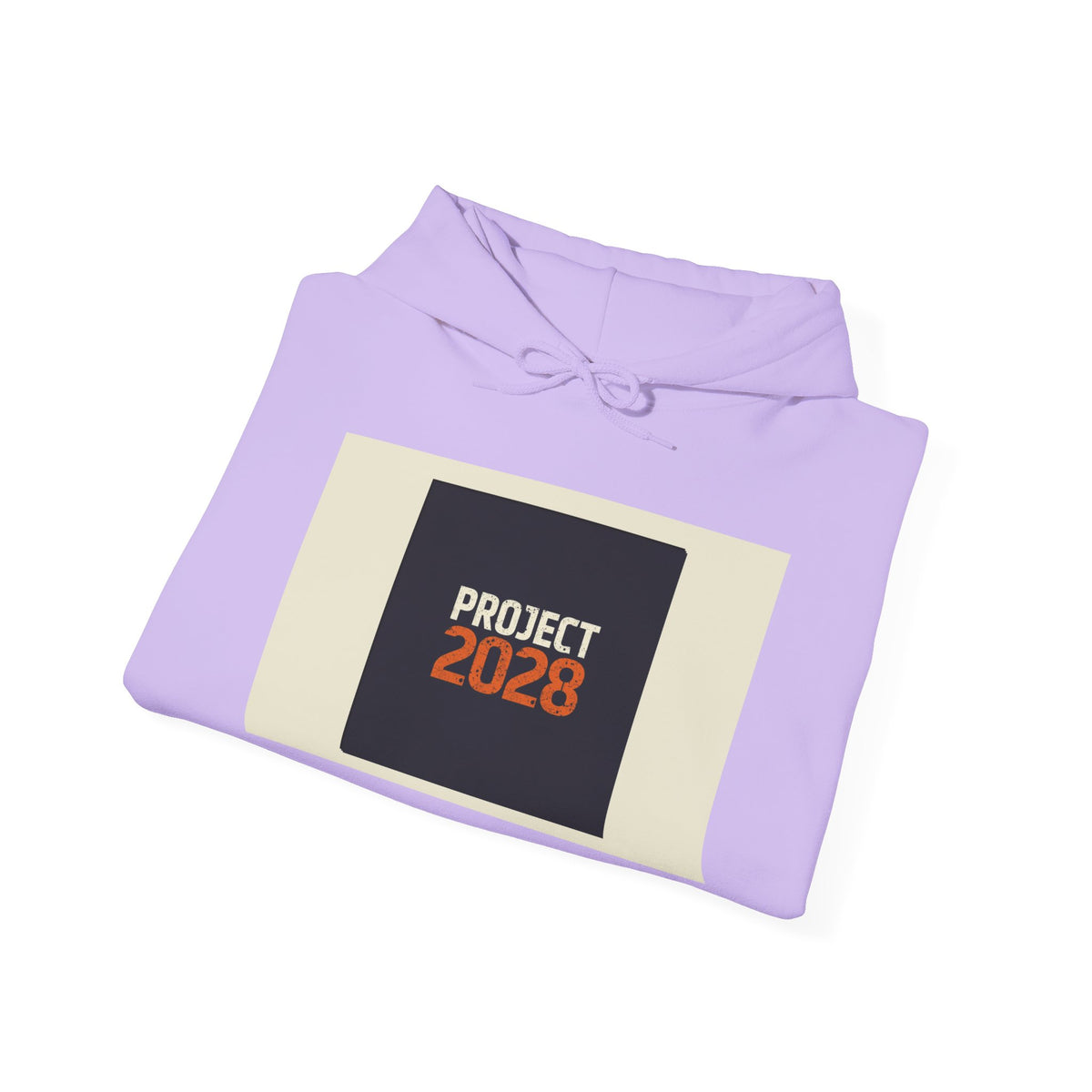 Project 218 Hoodie | Retro Block Logo, Beige Panel Front, Script Back
