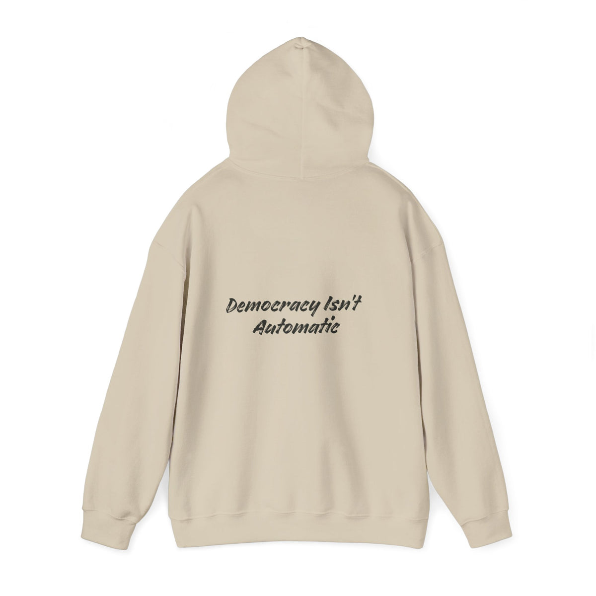 Product 2028 Graphic Hoodie | Democracy Isn't Automatic back print