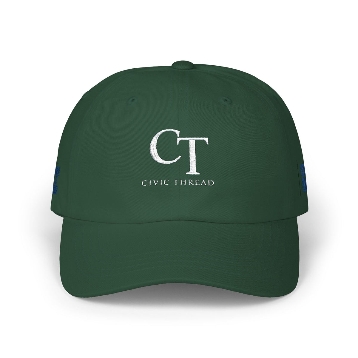 Dad Cap — Minimalist White 'CT' Logo Baseball Hat with 'Project' Back Embroidery - Make a Statement Without Saying a Word!