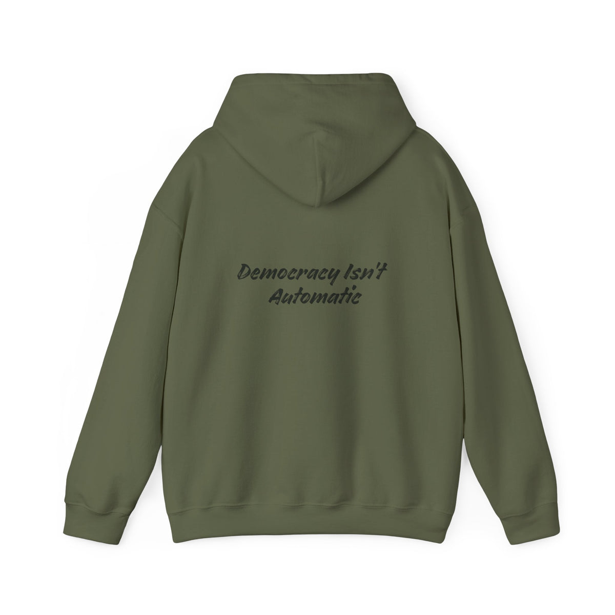 Product 2028 Graphic Hoodie | Democracy Isn't Automatic back print