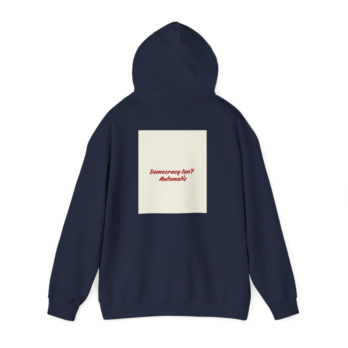 Project 218 Hoodie | Retro Block Logo, Beige Panel Front, Script Back