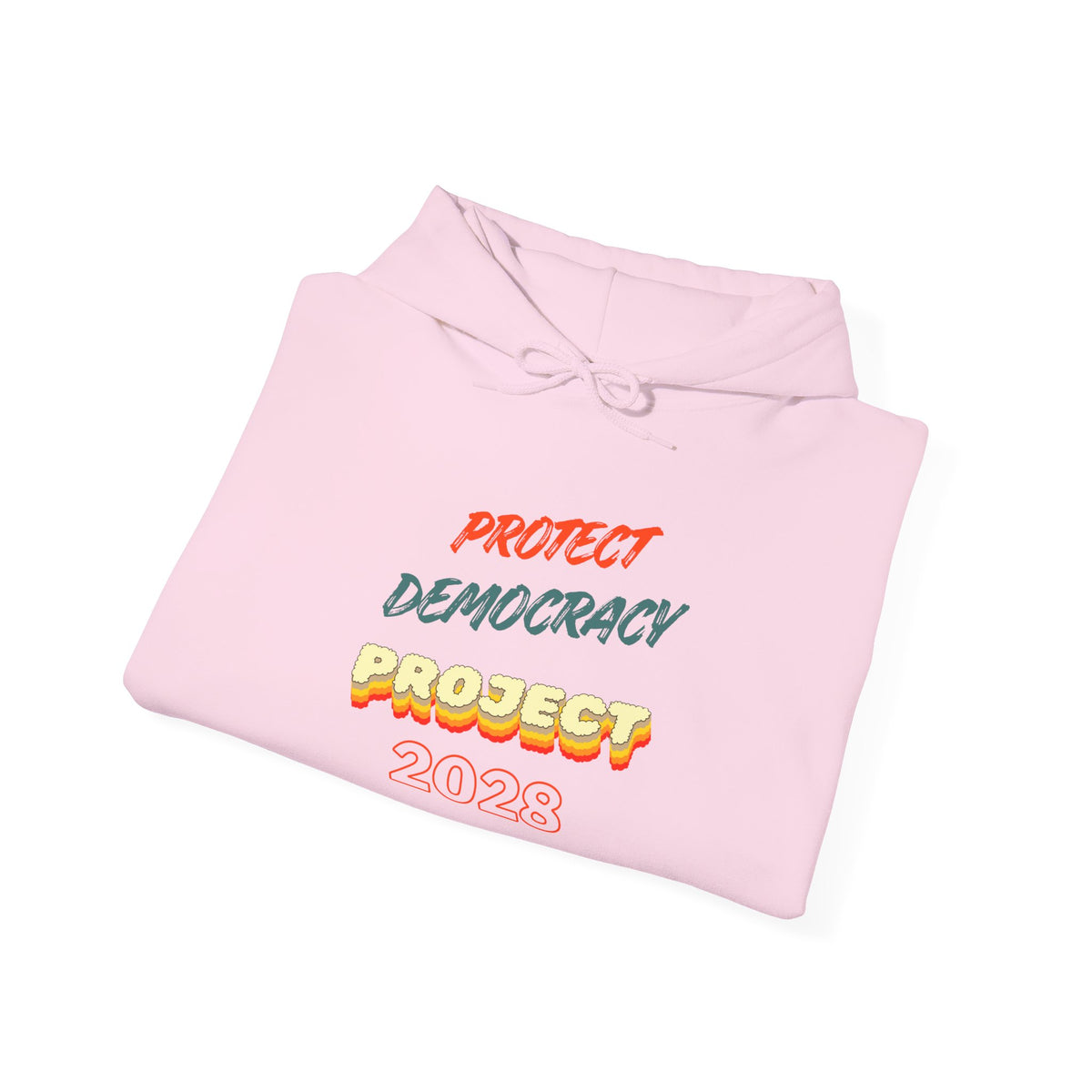 Project 2028 Hoodie | Retro Bubble Letter Design