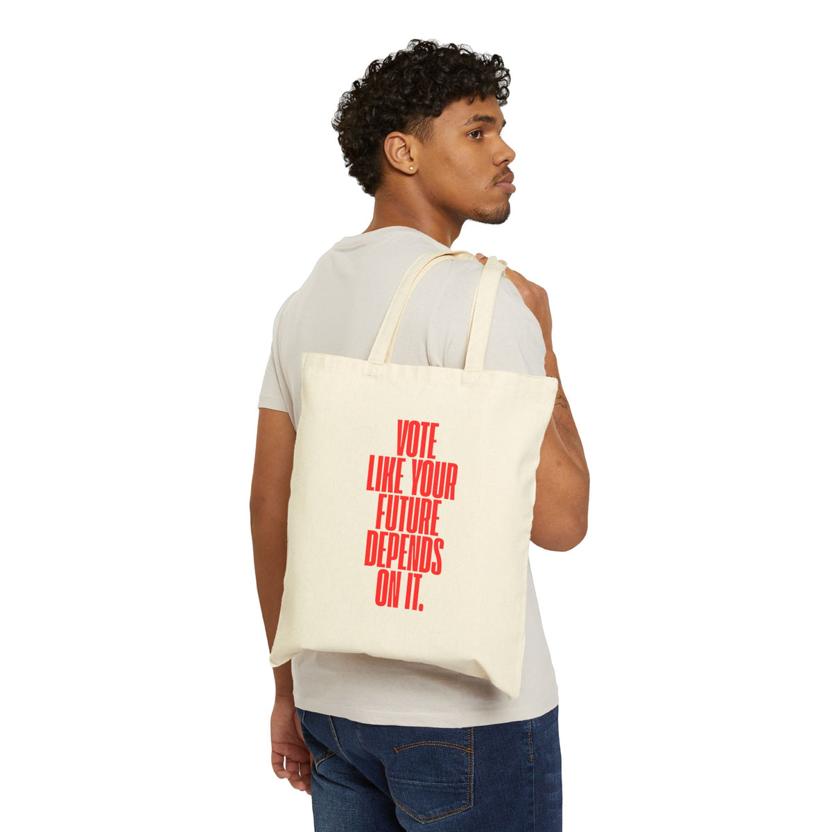 Project 2028 Tote Bag — “Vote Like Your Future Depends On It” Cotton Canvas Tote