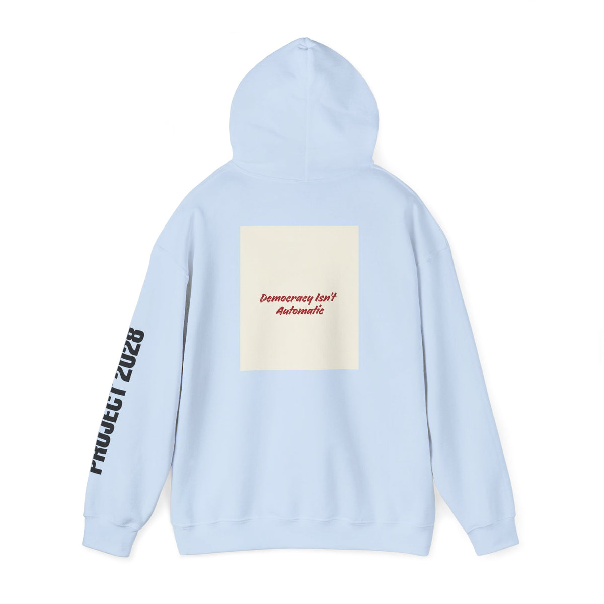 Project 2108 Graphic Hoodie | Democracy Isn't Automatic Back Print