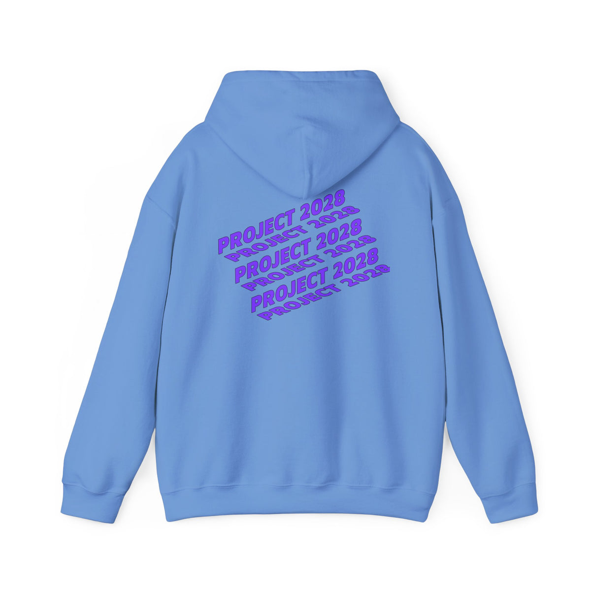 Project 2028 hoodie | Fight Back II text graphic, retro purple pink print