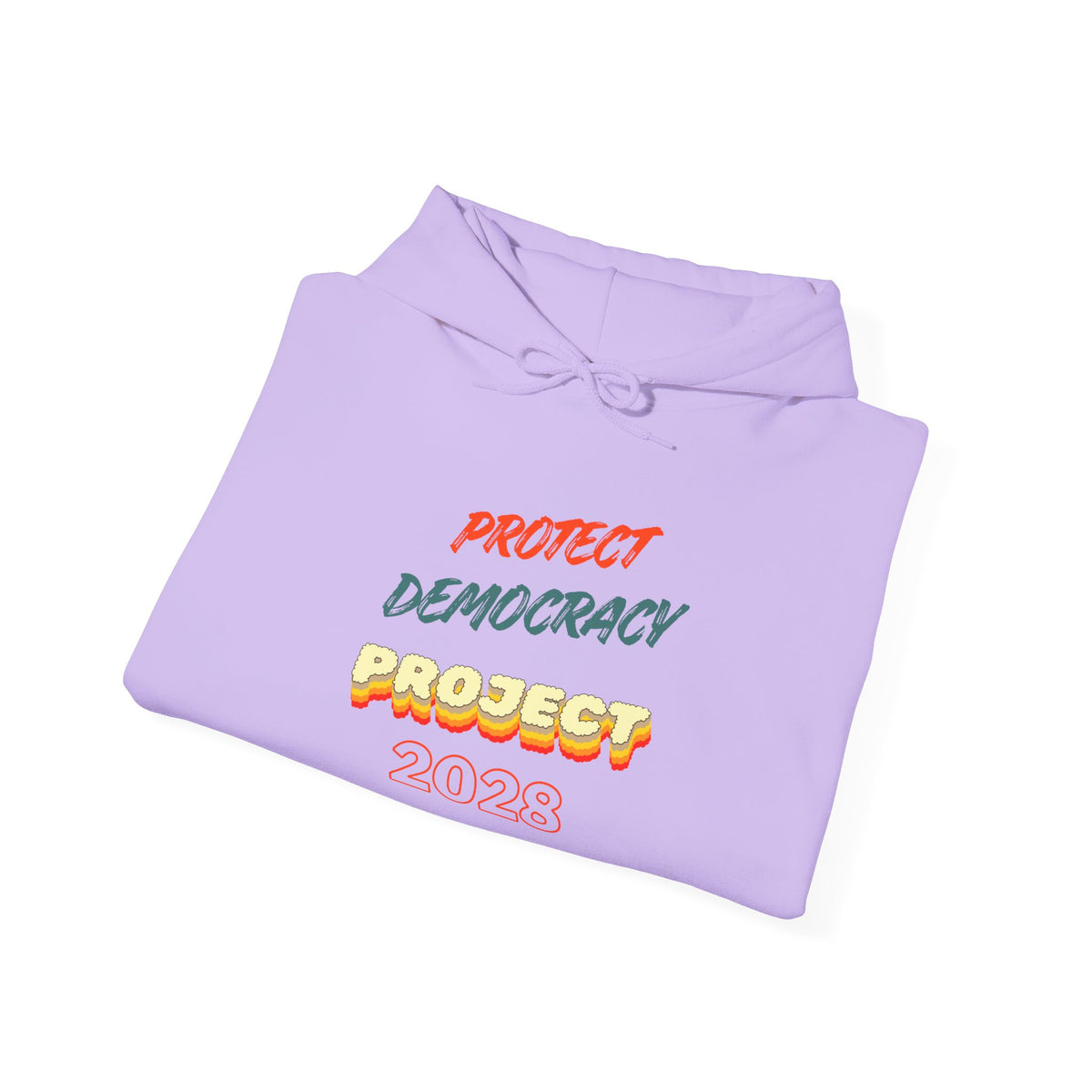 Project 2028 Hoodie | Retro Bubble Letter Design