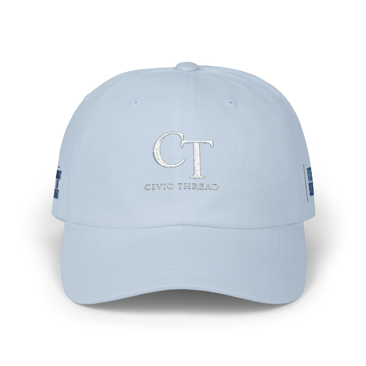 Dad Cap — Minimalist White 'CT' Logo Baseball Hat with 'Project' Back Embroidery - Make a Statement Without Saying a Word!