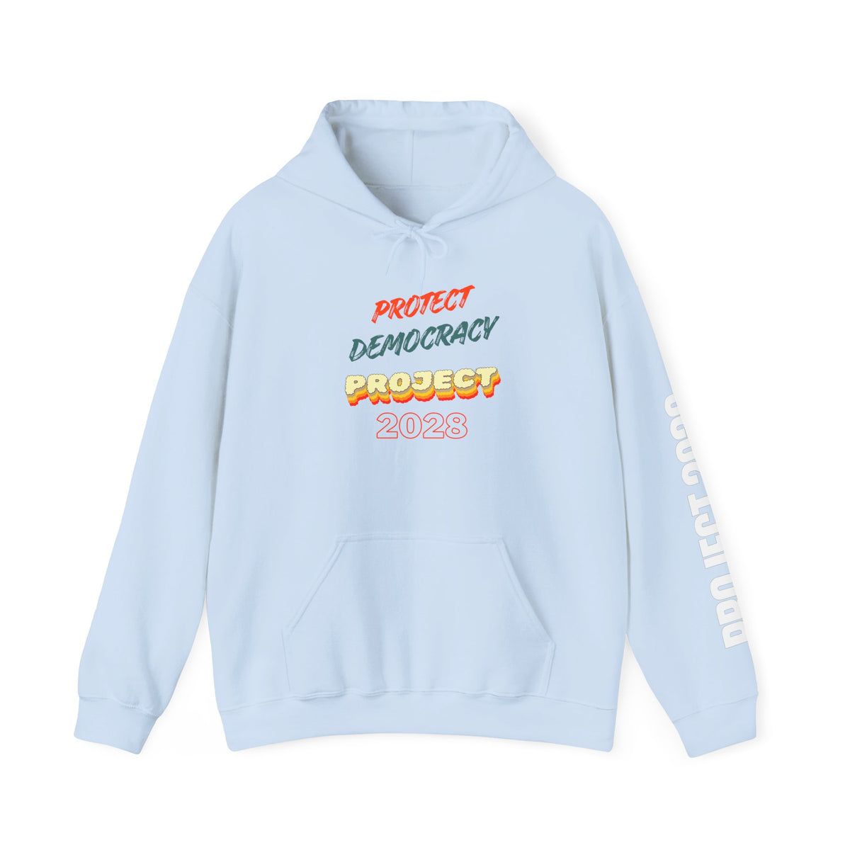 Project 2028 Hoodie | Retro Bubble Letter Design