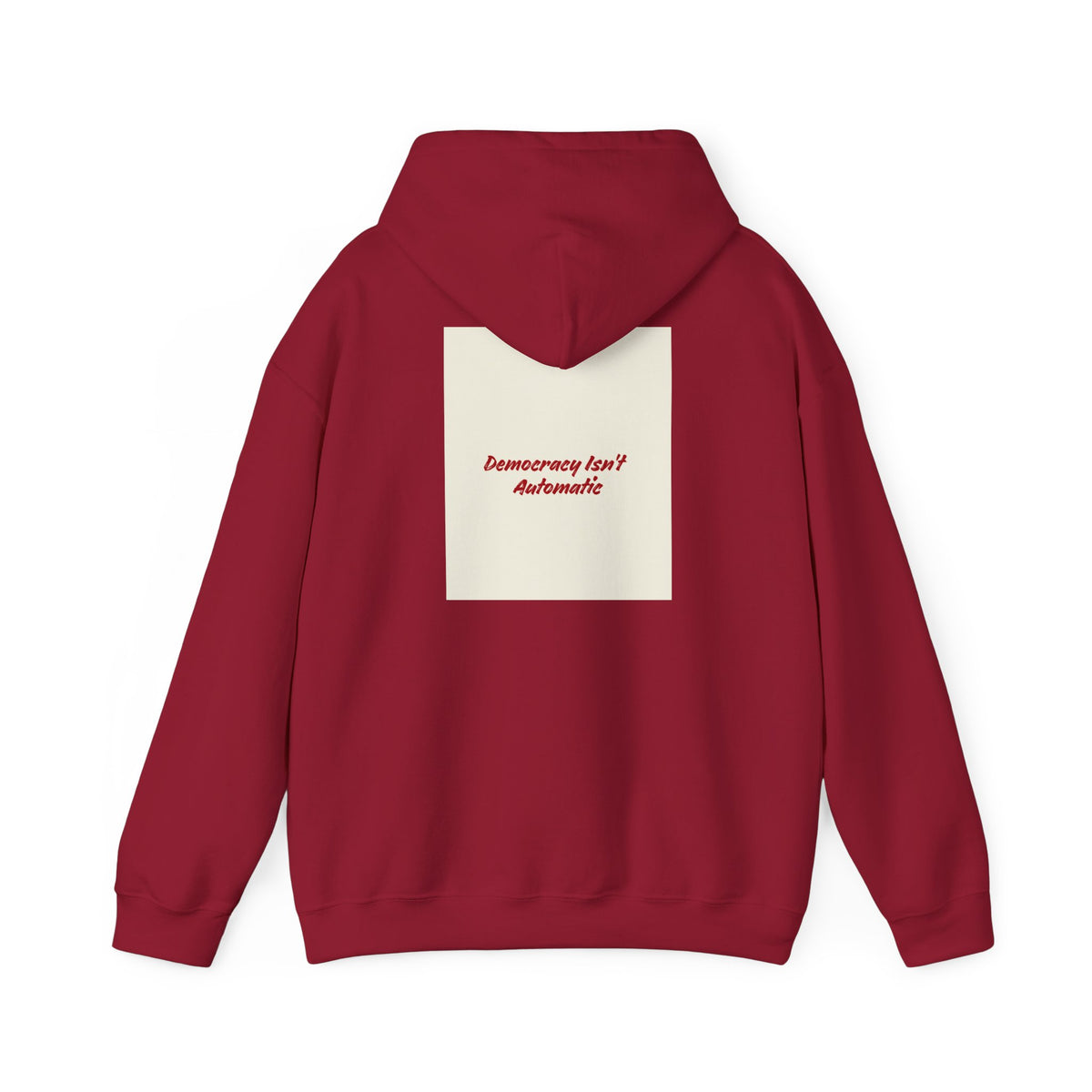 Project 218 Hoodie | Retro Block Logo, Beige Panel Front, Script Back