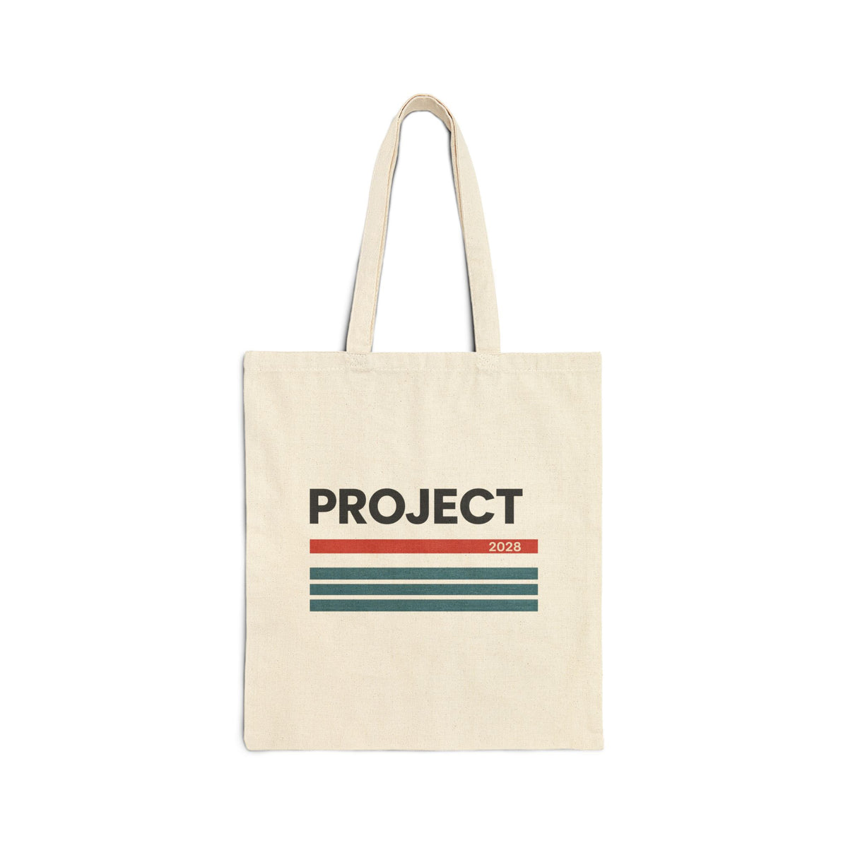Cotton Tote Bag — 'Vote Blue' / 'Project' Minimalist Political Canvas Tote for Elections & Activism