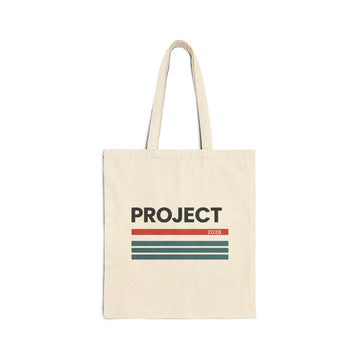Cotton Tote Bag — 'Vote Blue' / 'Project' Minimalist Political Canvas Tote for Elections & Activism