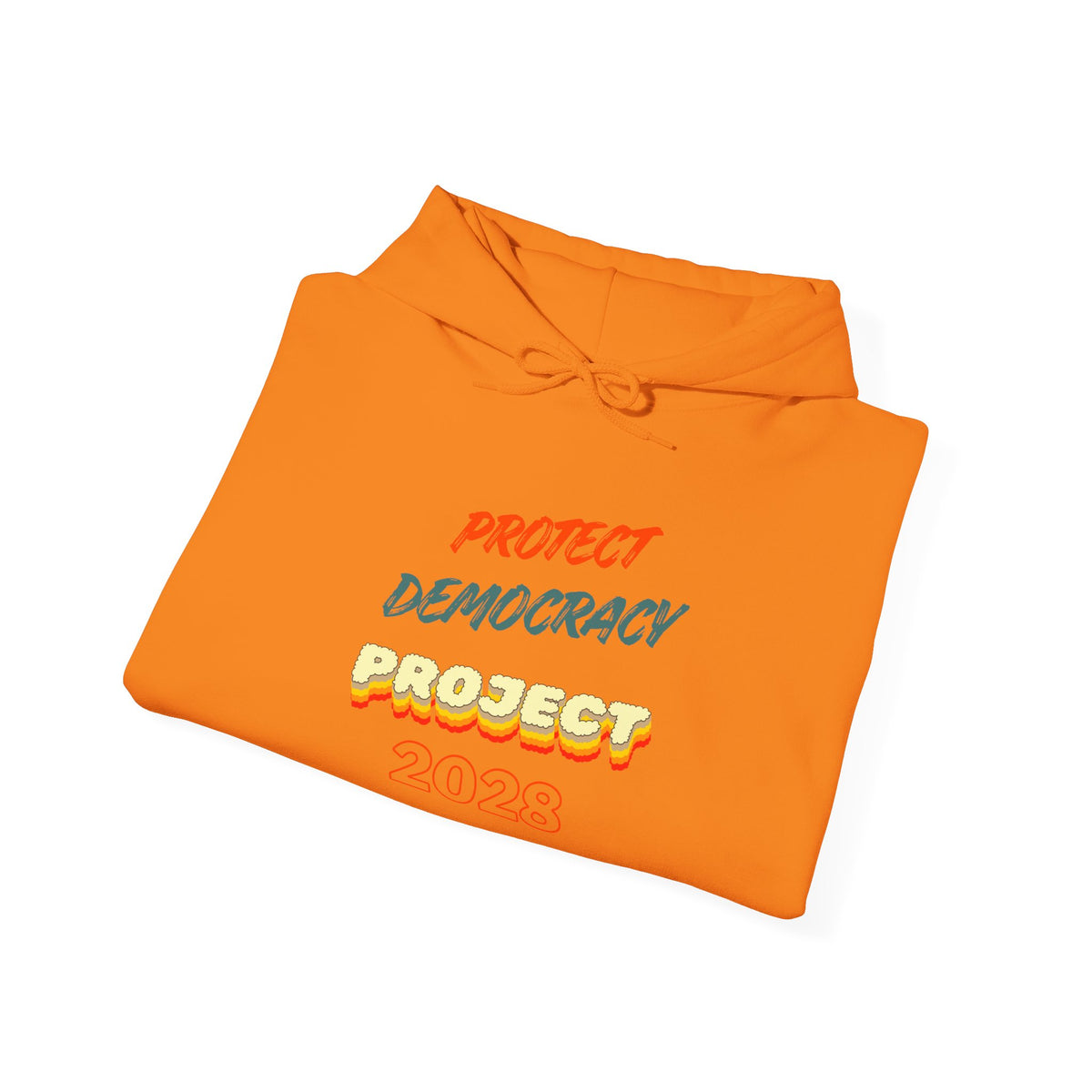 Project 2028 Hoodie | Retro Bubble Letter Design