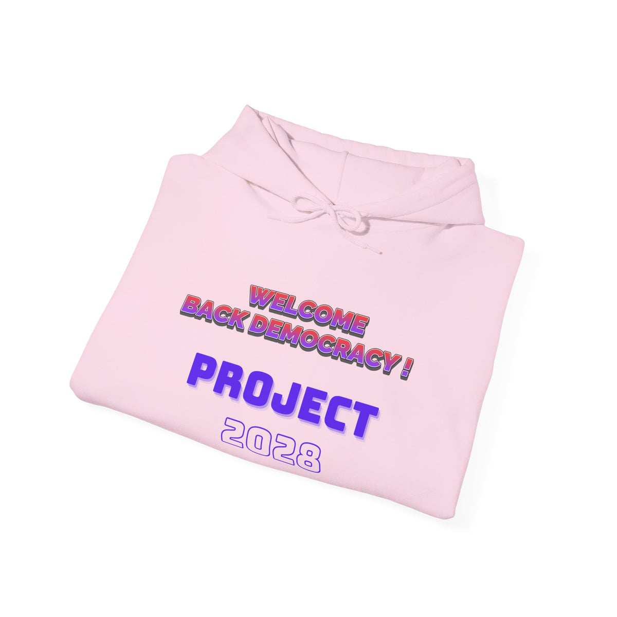 Project 2028 hoodie | Retro purple text design
