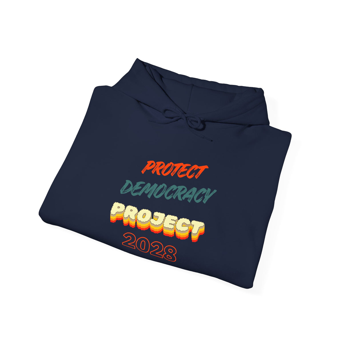 Project 2028 Hoodie | Retro Bubble Letter Design