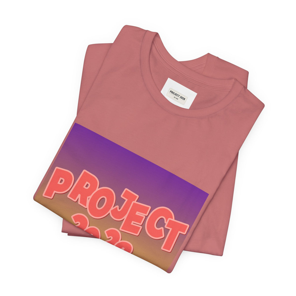 T-Shirt — Project 2028 Gradient Graphic (Back: "Democracy Isn’t Automatic") - Make a Statement Without Saying a Word!