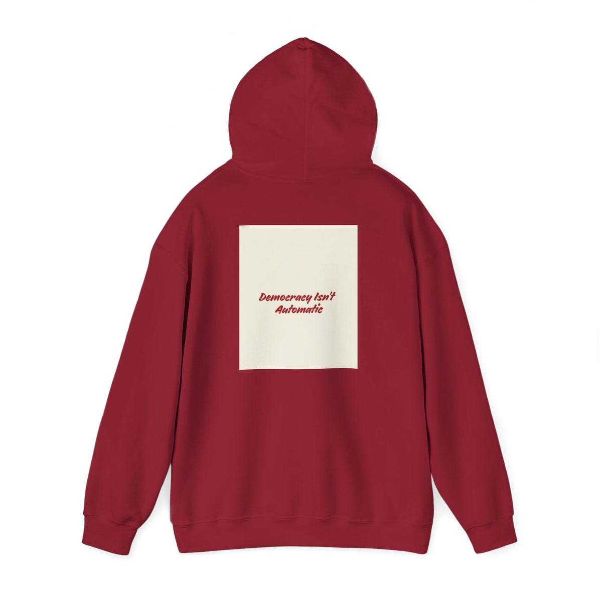 Project 218 Hoodie | Retro Block Logo, Beige Panel Front, Script Back