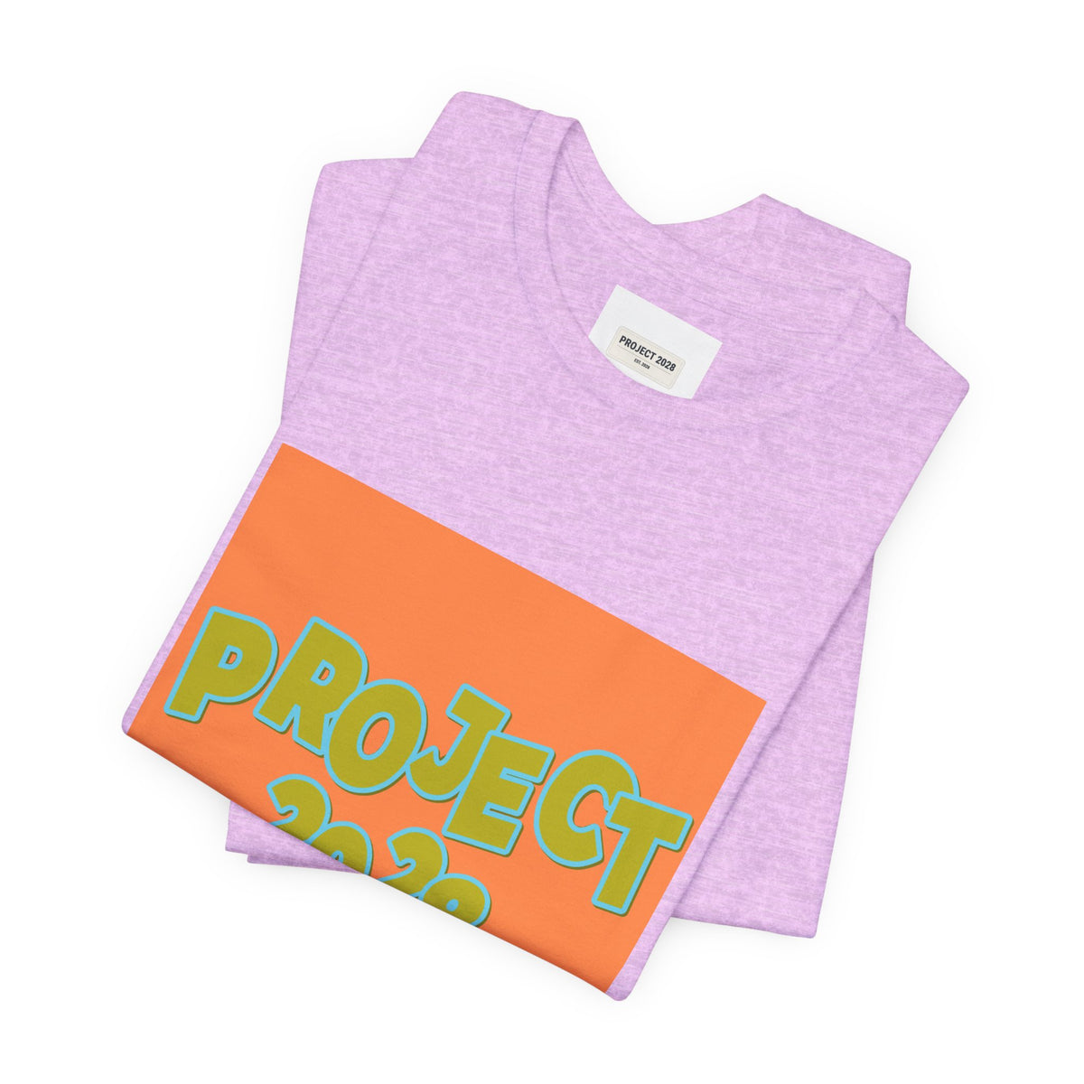 Project 2028 Graphic Tee — Retro Orange Square Design - Make a Statement Without Saying a Word!