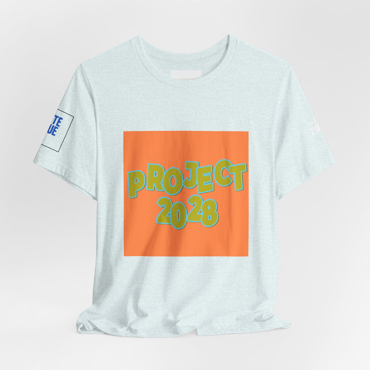Project 2028 Graphic Tee — Retro Orange Square Design - Make a Statement Without Saying a Word!