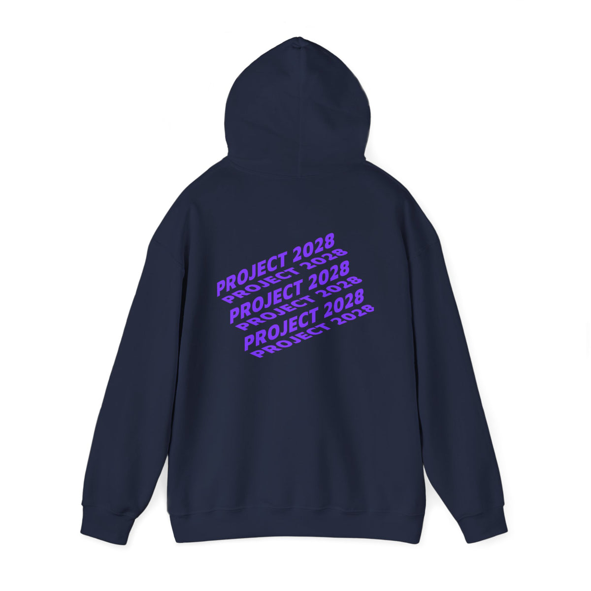 Project 2028 hoodie | Fight Back II text graphic, retro purple pink print