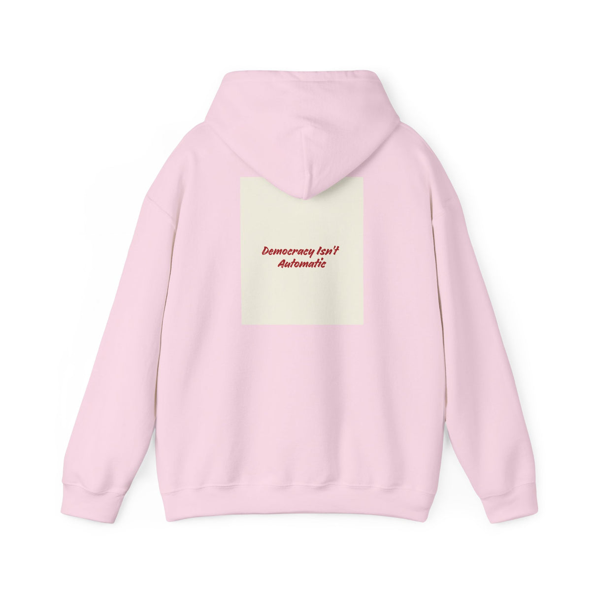 Project 218 Hoodie | Retro Block Logo, Beige Panel Front, Script Back