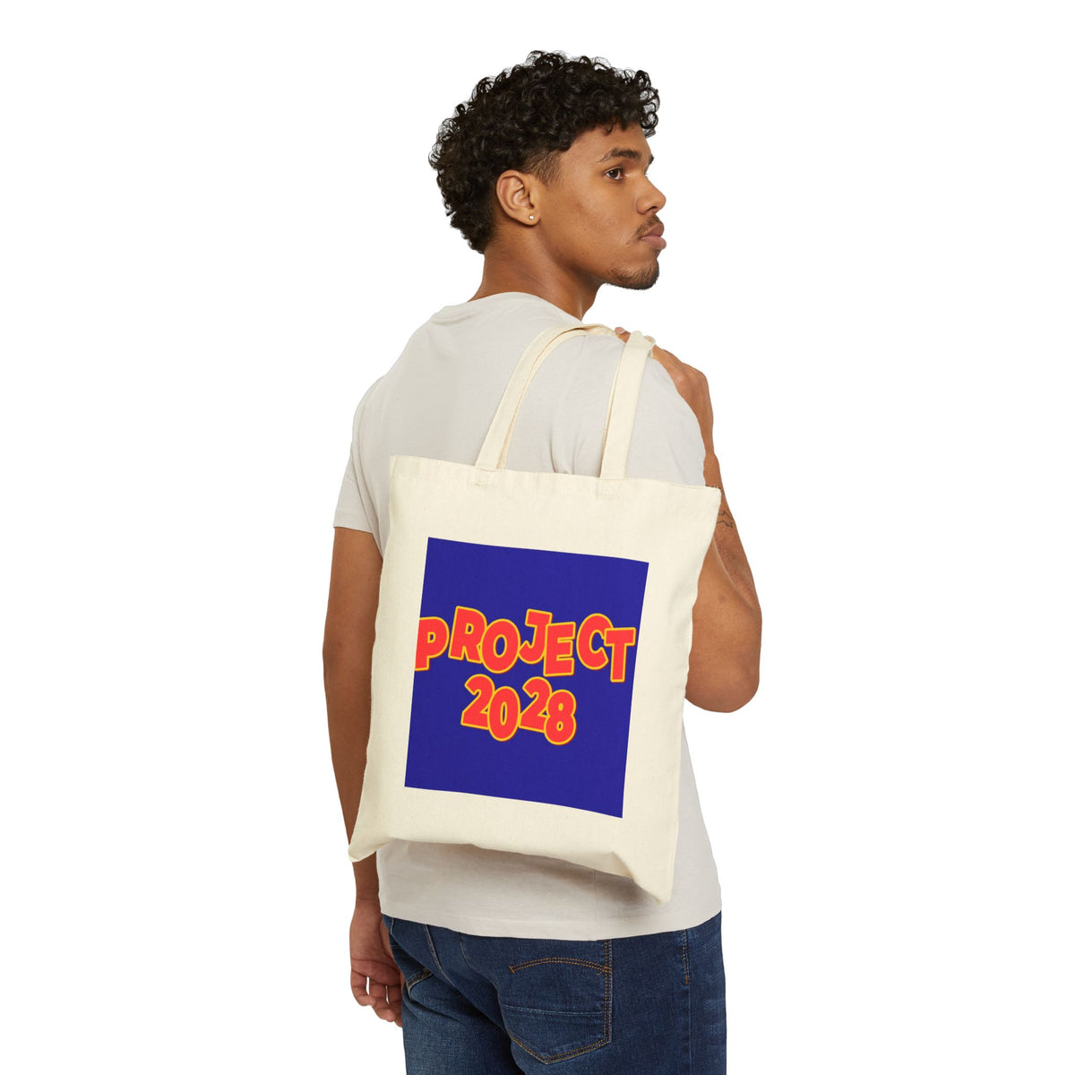 Tote Bag — 'Project 2028' / 'Democracy Isn’t Automatic' Cotton Canvas Political Tote