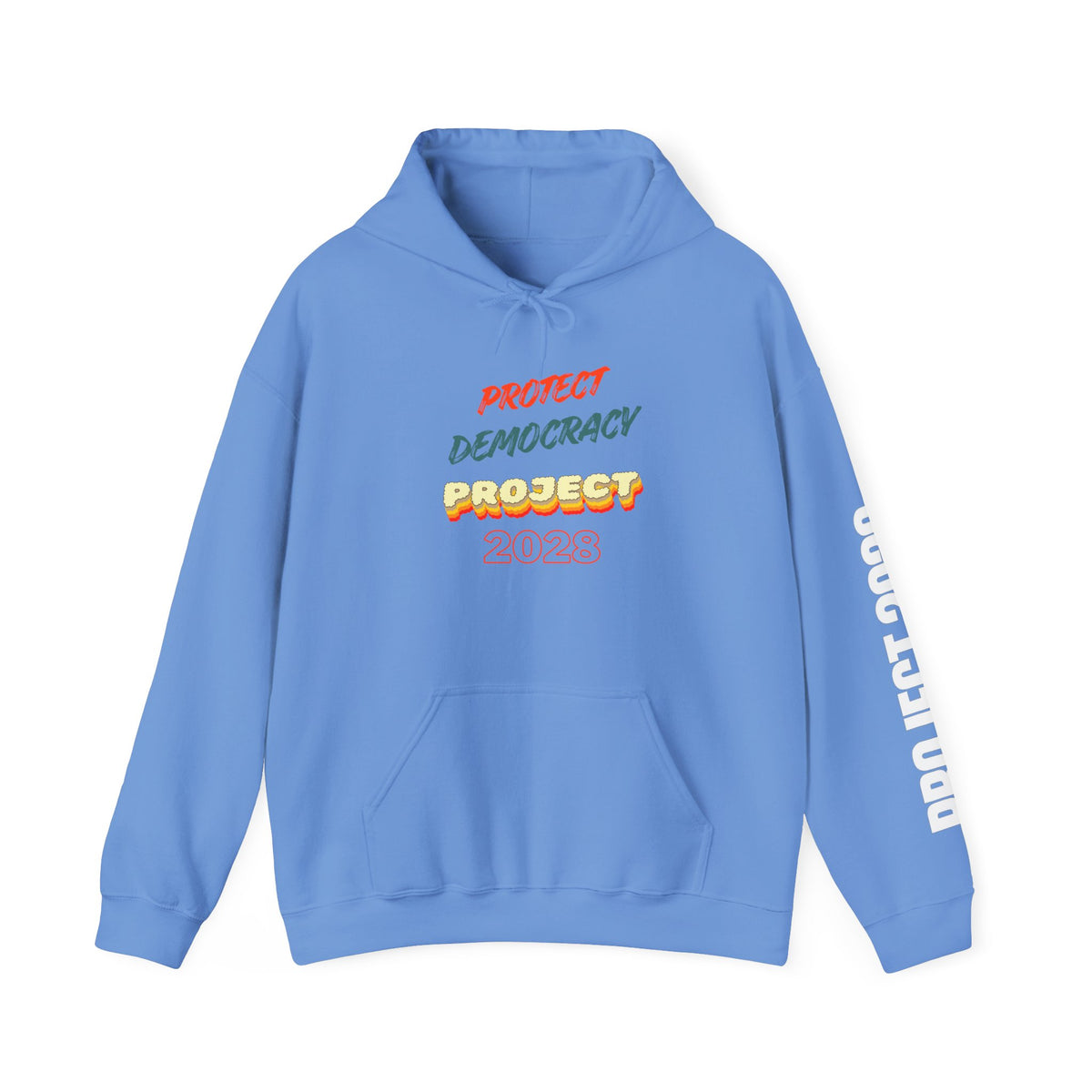 Project 2028 Hoodie | Retro Bubble Letter Design