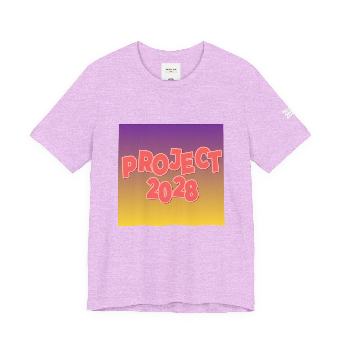 T-Shirt — Project 2028 Gradient Graphic (Back: "Democracy Isn’t Automatic") - Make a Statement Without Saying a Word!