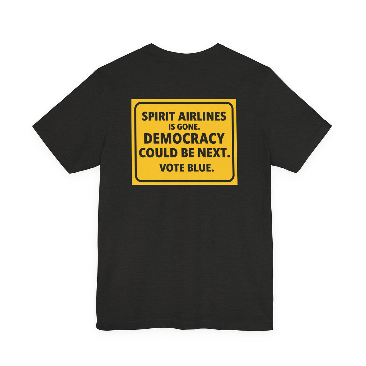 Project 2028 Tee — "Spirit Airlines is gone. Democracy could be next. Vote Blue." Political Graphic T‑Shirt - Make a Statement Without Saying a Word!