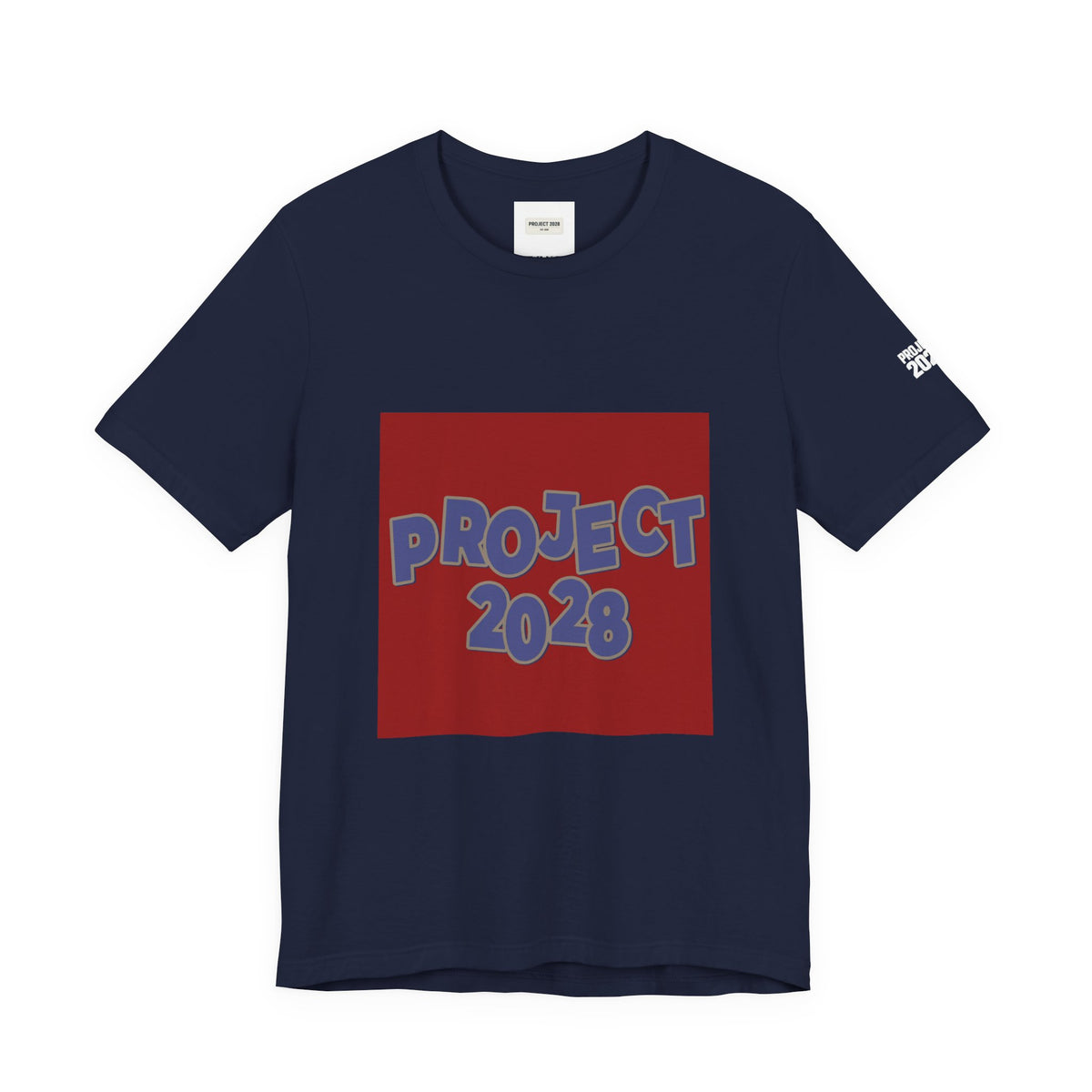 Project 2028 Tee — Political Campaign Graphic T‑Shirt ('Democracy Isn't Automatic' Back) - Make a Statement Without Saying a Word!