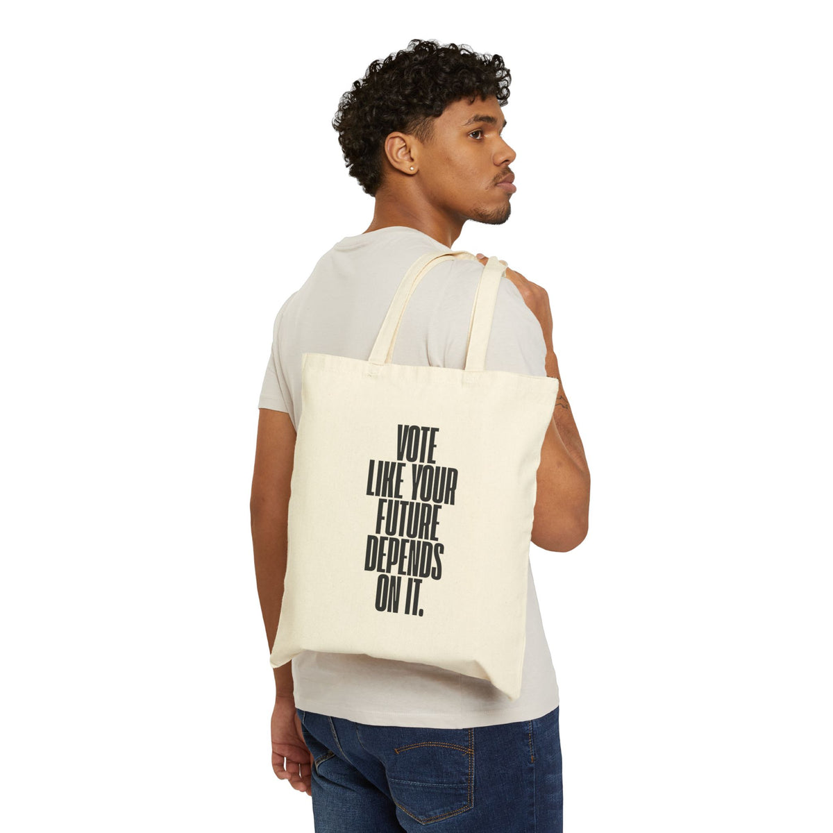 Project 2028 Cotton Tote — “Vote Like Your Future Depends On It” Political Canvas Bag